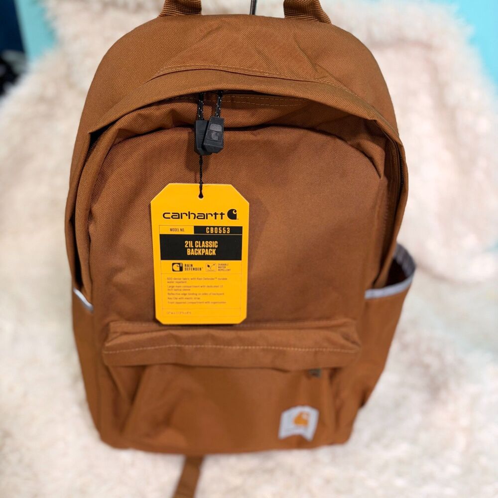 Carhartt 21L Classic Backpack NWT Brown Water Repellent Laptop Bag CB0553